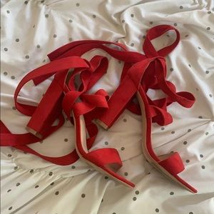 Red tight up heels